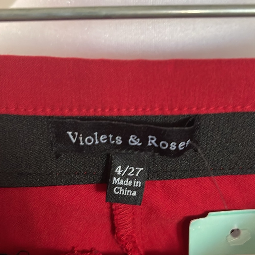 Violet and Roses - mid rise slim trousers - Red Size 4 - Picture 2 of 6
